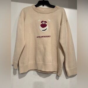 Rare Lovfee X Disney Toy Story Lotso Bear Strawberry Knit Sweater Size S